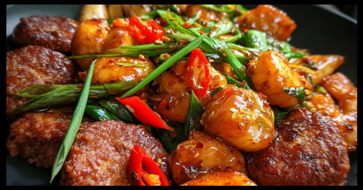 Fishcakes and Scallops Stir Fry Recipe